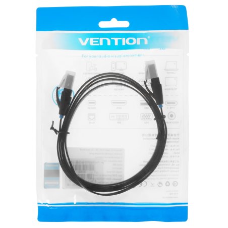 Патч-корд Vention прямой UTP cat.6, RJ45 - 1,5м. плоский черный