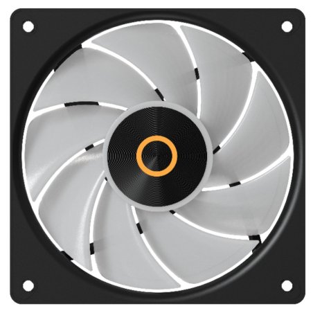 Вентилятор для корпуса Ocypus Gaммa F12 Elite WH ARGb 3 IN 1, 120x120x25мм, 4-PIN PWM, 600-1800 RPM, 26 DBA MAX, HYDRO BEARING