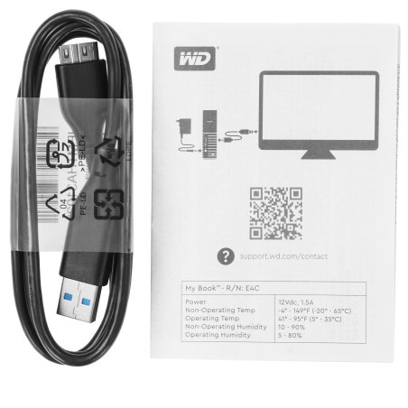 Внешний HDD 3.5" Western Digital My Book, 24TB, USB 3.2 Gen 1 Type-A, 5400 rpm, черный