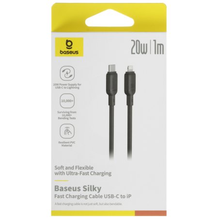 Baseus Silky Series Fast Charging Cable Type-C to iP 20W 1m Cluster Black P10377700113-00