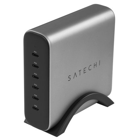 Сетевое зарядное устройство (адаптер питания) Satechi 200W USB-C 6-Port GaN Charger, 6xUSB Type-C (PD), до 200Вт, Серый ST-C200GM-EU