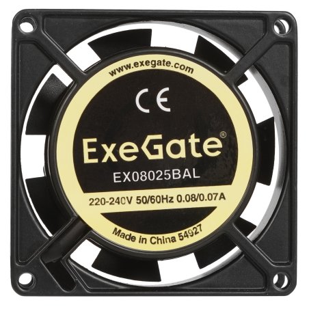 Вентилятор для корпуса ExeGate EX08025BAL черный, 80 мм, 2600 об/мин, 32 дБ