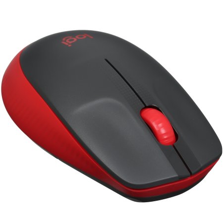 Мышь беспроводная Logitech M190 черный/красный, 1000 dpi, радиоканал, USB, кнопки - 3