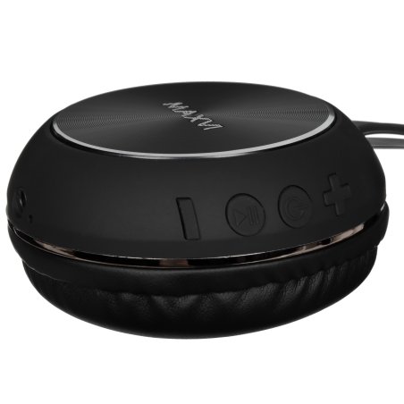 Беспроводные полноразмерные наушники Maxvi MHF-201BT черные, Bluetooth 5.3\FM\MP3\300мАч\микрофон