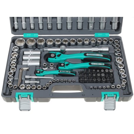 Набор инструментов STELS 141141/4'' 3/8'' 1/2'' cr-v s2 усиленный кейс 151предм.