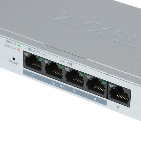 Коммутатор Zyxel GS1200-8HP V2 8 Port Gigabit PoE+ webmanaged Switch, 4x PoE, 60 Watt