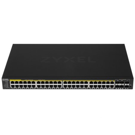 Гибридный L2 коммутатор PoE+ Zyxel NebulaFlex Pro GS2220-50HP, rack 19", 44xGE PoE+, 4xCombo (SFP/RJ-45 PoE+), 2xSFP, бюджет PoE 375 Вт, автономное/облачное управление