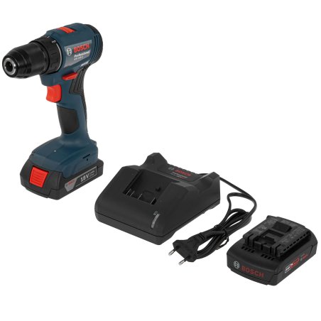 Дрель-шуруповерт аккумуляторная Bosch GSR 185-LI, 18В, 2 АКБ, Кейс