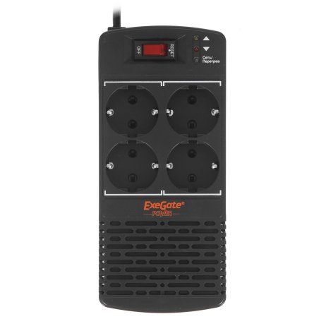 Стабилизатор ExeGate Power AD5000-1200 (1200VA/600W, диапазон 150...280В, 4 евророзетки)