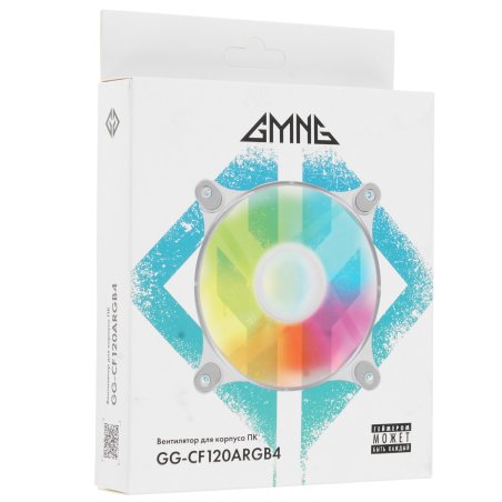 Вентилятор для корпуса GMNG GG-CF120ARGb4-PWMWH белый, 120 мм, 2000 об/мин, 26 дБ, 4 pin