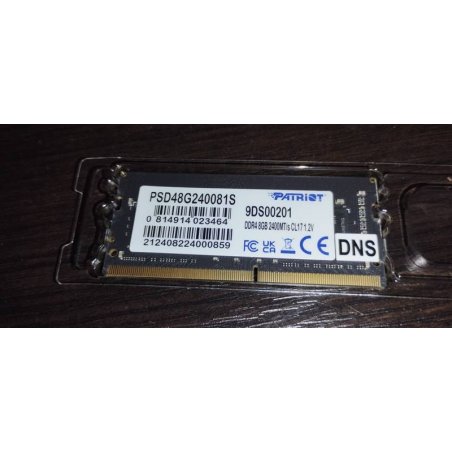 Оперативная память Patriot, DDR4, 8GB (1x8 GB), 2400 MHz, CL17, SO-DIMM
