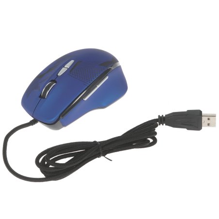 Мышь проводная Qumo Office Enigma M59 синий, 2400 dpi, USB, кнопки - 7