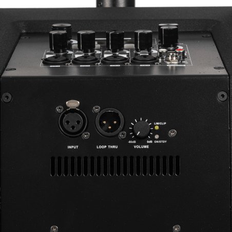 Комплект акустических систем INTREND ITSPK-VOX28 сабвуфер (2х8", 400Вт, 115dB, 40-250Гц) и звуковая колонна (4x3", 160Вт, 121dB, 190Гц-20кГц), 4-канальный микшер, MP3 плеер (USB+SD card), Bluetooth, стойка с коммутацией в комплекте (3 места)