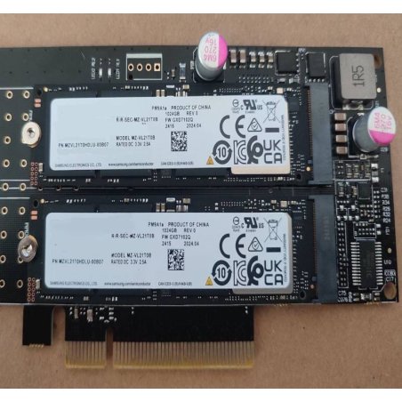 Переходник ORIENT C303E2 PCI-Ex8->2 x M.2 M-key NVMe SSD, тип 2230/2242/2260/2280/22110, 2 планки крепления в комплекте (31325)