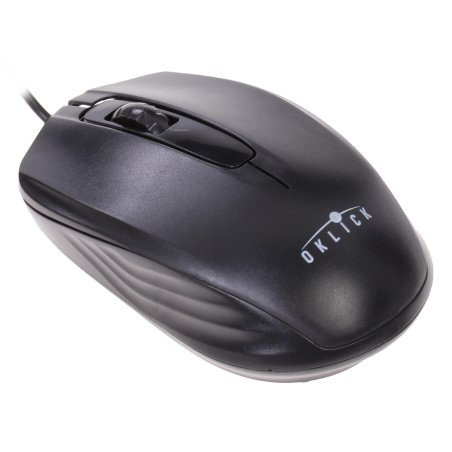 Мышь проводная Oklick 115S черный/красный, 1200 dpi, USB, кнопки - 3