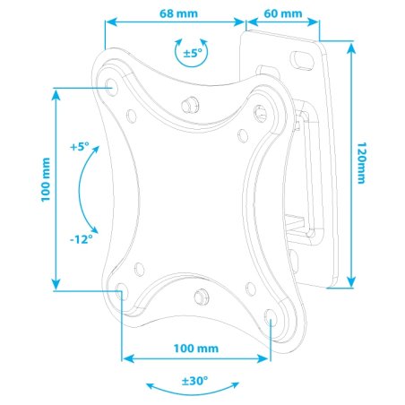 Кронштейн для ТВ KROMAX ULTRA SLIM-102 черный (max VESA 400x400 мм, настенный, max 45 кг) (90652)