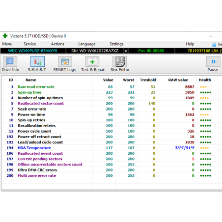 Жесткий диск Western Digital 1Tb Purple, SATA III 5400rpm, 64Mb 3.5