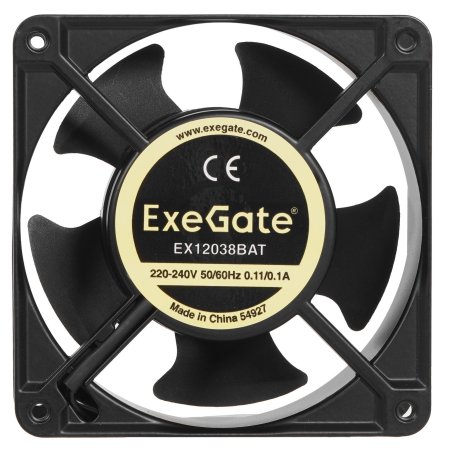 Вентилятор для корпуса ExeGate EX12038BAT черный, 120 мм, 2700 об/мин, 42 дБ