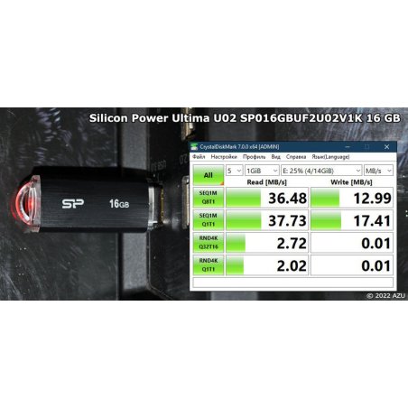 Флешка USB Silicon Power R/W 64Gb Ultima U02 SP064GbUF2U02V1K USB 2.0 черный