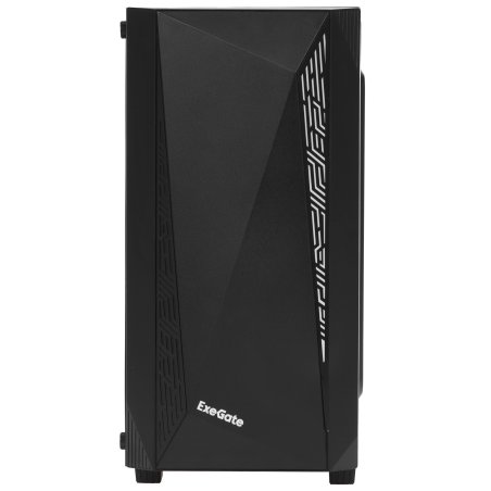 Компьютерный корпус Minitower ExeGate Mistery R2-NPX600 (mATX, БП 600NPX с вент. 12 см, 2*USB+1*USB 3.0, аудио, черный, 1 вент. 12см с RGb подсветкой и полоса на передней панели, боковая панель - закаленное стекло)