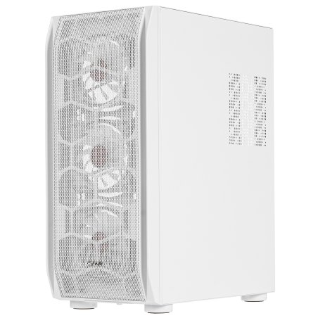 Компьютерный корпус Ginzzu GL 390 боковая дверца закаленное стекло на петлях на магнитах, controller CRC10, 4* 12R6W FAN 12CM RGb белый