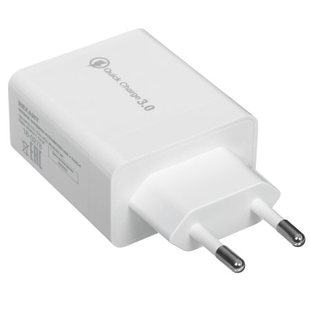 Сетевое зарядное устройство Rexant Type-C + USB 3.0 с Quick charge, белый