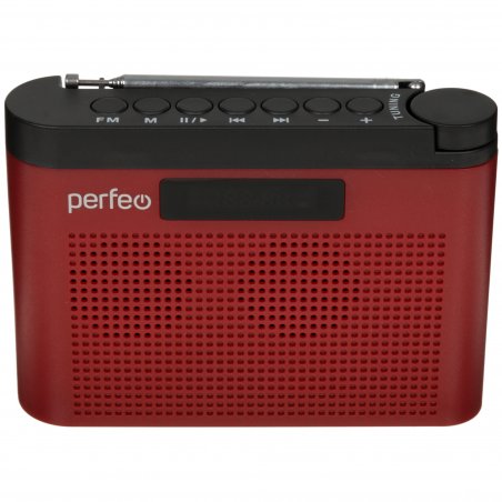 Радиоприемник Perfeo цифровой ТАЙГА FM+ 66-108МГц/ MP3/ встроенный аккум,USB/ бордовый (I70RED) PF_C4940