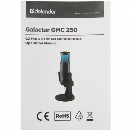 Микрофон DEFENDER (64625) Galactar GMC 250 USB, LED, провод 1.5 м