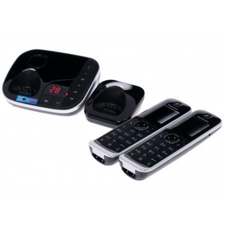 Телефон беспроводной (DECT) Panasonic KX-TGJ322RUB черный (труб. в компл.:2шт) автооветчик АОН