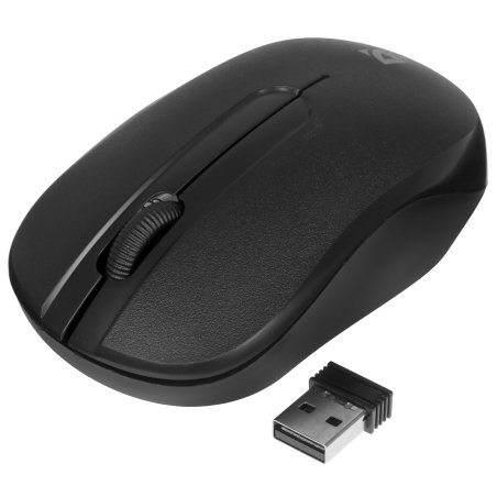 Мышь беспроводная Defender Hit MM-495 черный, 1600 dpi, радиоканал, USB, кнопки - 3