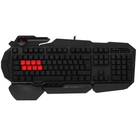 Клавиатура A4Tech Bloody B318 черный USB Multimedia Gamer LED (подставка для запястий)