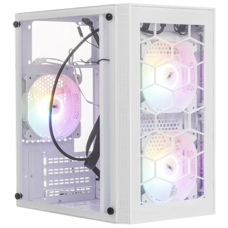 Компьютерный корпус 1STPLAYER FIREBASE X1 белый/mATX/3x120мм LED fans/X1-WH-3F1-W