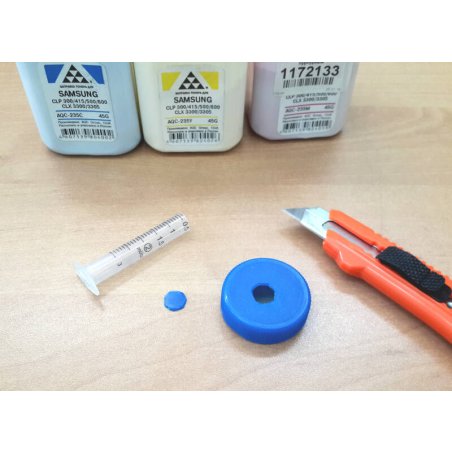 Тонер Samsung CLP 300/315/320/325/360/415/500/510/600/610/660/CLX3300/3305 Cyan, (фл.45г.) AQC фас. Россия