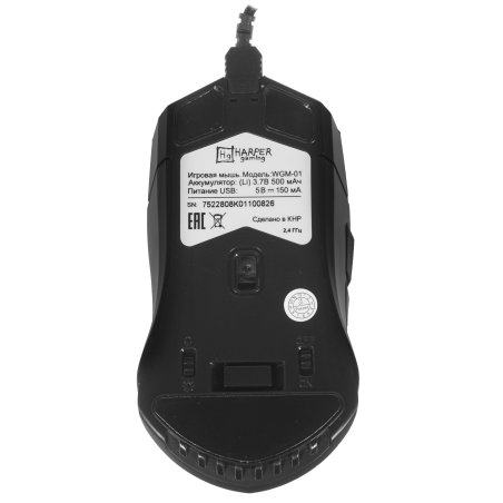 Мышь беспроводная Harper Gaming Spigot WGM-01 черный, 4000 dpi, радиоканал, USB, кнопки - 7