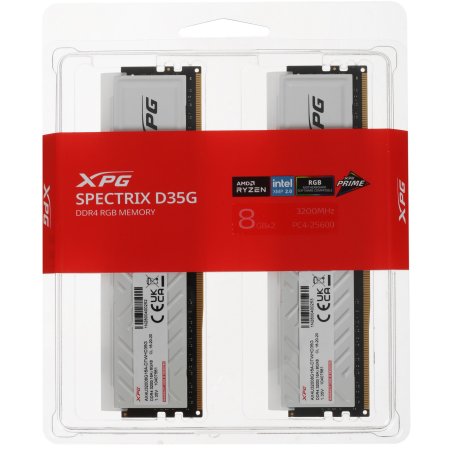 Память DDR4 2x8GB 3200MHz A-Data AX4U32008G16A-DTWHD35G XPG Spectrix D35G RGB RTL Gaming PC4-25600 CL16 DIMM 288-pin 1.35В single rank с радиатором Ret