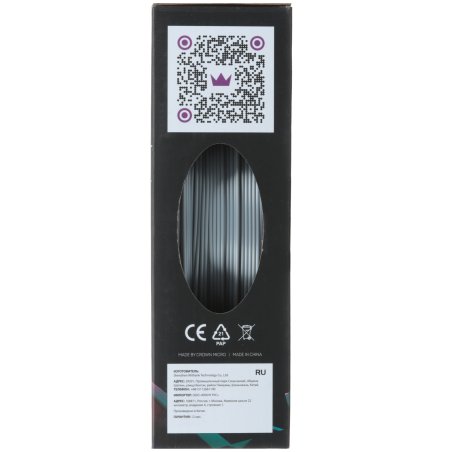 Филамент Crown Micro CM-FILPLAS005S PLA Silk 1.75 1кг серебряный