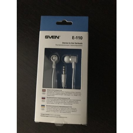 Проводные наушники Sven E-110 белый, внутриканальные, Jack 3.5 мм
