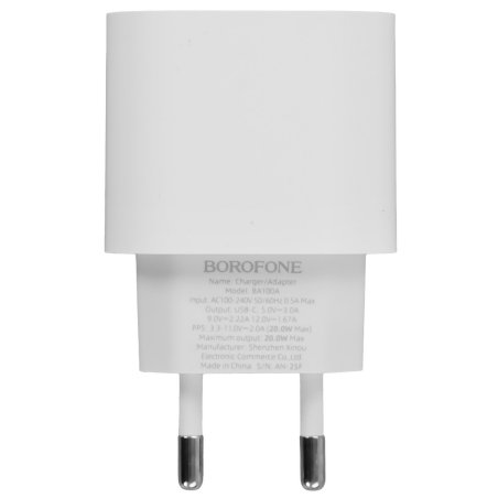 Сетевое зарядное устройство BOROFONE (6941991124488) BA100 белый
