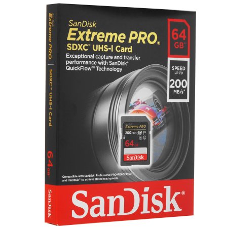 Флеш карта SanDisk Extreme PRO 64GB SDXC Memory Card 200MB/s