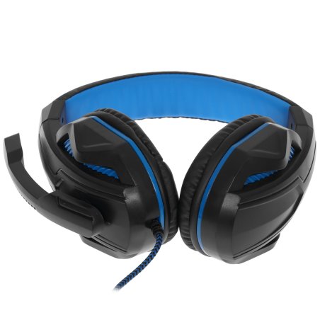 Гарнитура игровая Gembird MHS-G215, код "Printbar", черный/синий, регулировка громкости, кабель 2м