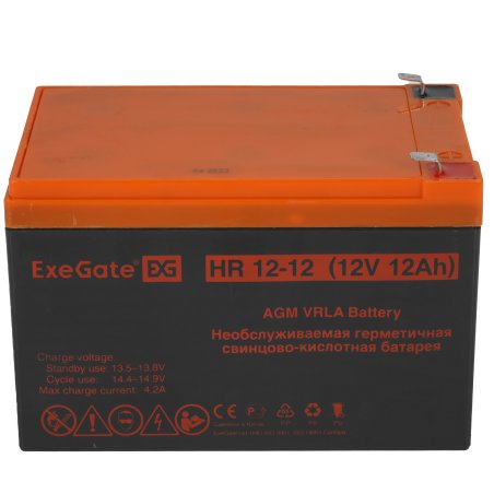 Батарея ExeGate HR 12-12 (12V 12Ah 1251W), клеммы F2