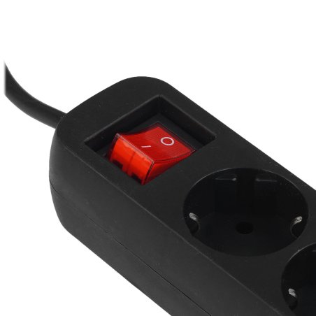 Удлинитель Defender G418 черный, 1.8 м, EURO, 4 розетки, 2200 Вт