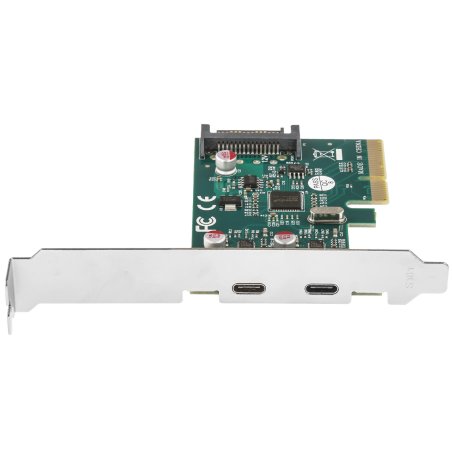 Контроллер ExeGate EXE-313 PCI-Ex4, 2*USB3.1 Type-C ext, разъем доп.питания (OEM)