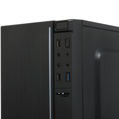 Компьютерный корпус Minitower ExeGate mEVO-9302-RGb (mATX, без БП, 2*USB+1*USB 3.0, HD аудио, черный с RGb подсветкой)