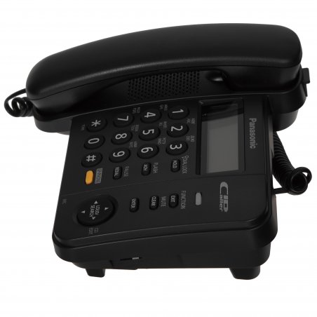 Телефон проводной Panasonic KX-TS2358RUB черный АОН,Caller ID,ЖКД,блокировка набора,выключение микрофона,кнопка "пауза"