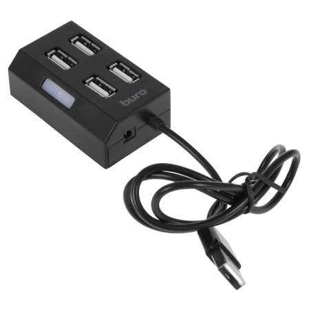 Разветвитель USB 2.0 Buro BU-HUB4-U2.0 4порт. черный