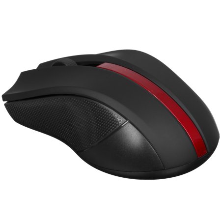 Мышь беспроводная HIPER HOMW-073 черный/красный, 1000 dpi, радиоканал, USB, кнопки - 3