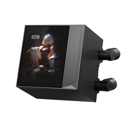 Система жидкостного охлаждения Water Cooling System PCCooler GT360 ARGb Display BK (310W, 360мм, LED temp., Black, ARGb/ Fans: 3x120мм, 99CFM, 41.5dBA, 3000RPM/ Pump height 85мм, 15dBA, 2600RPM, Rad thickness 27мм/ S: 1851, 1700, 1200, 115X, AM5, AM4)