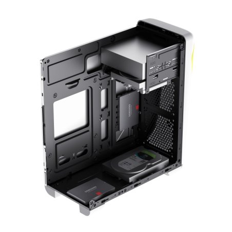 Компьютерный корпус GameMax Cute OWL, без БП (Midi Tower, ., 1*USB 3.0 + 2*USB 2.0, 2*120мм), Черный/белый