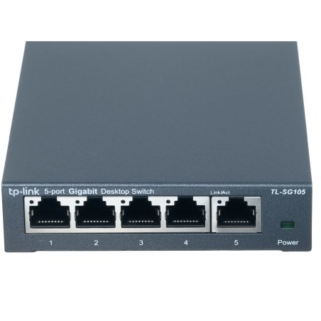 Коммутатор TP-Link SOHO TL-SG105 5-port Desktop Gigabit Switch, 5 10/100/1000M RJ45 ports, metal case